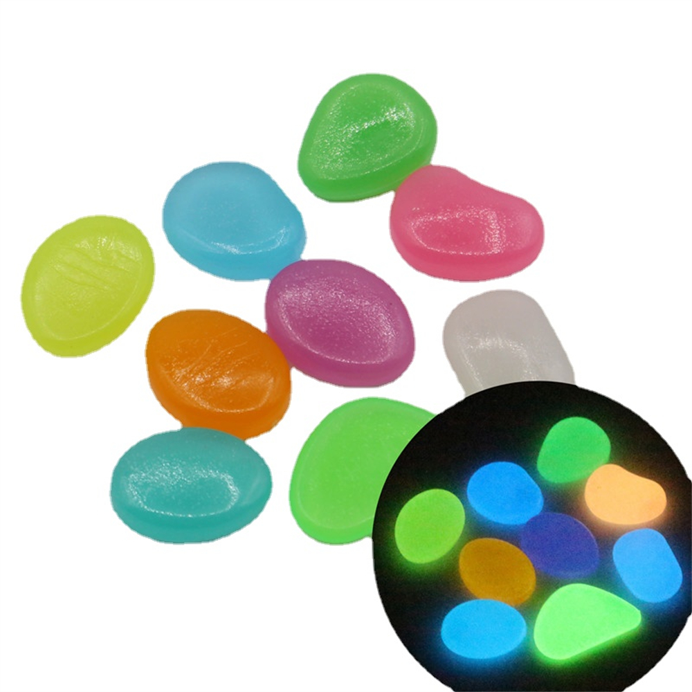 Fish Tank Gravel - 50 pçs pedra luminosa fluorescente cascalho