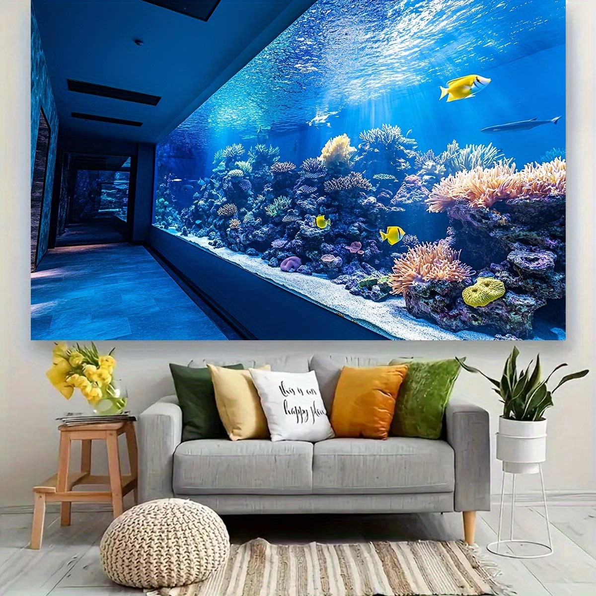 Tapeçaria Vibrante de Aquário  - Fish Aquarium Home avaliação e preço